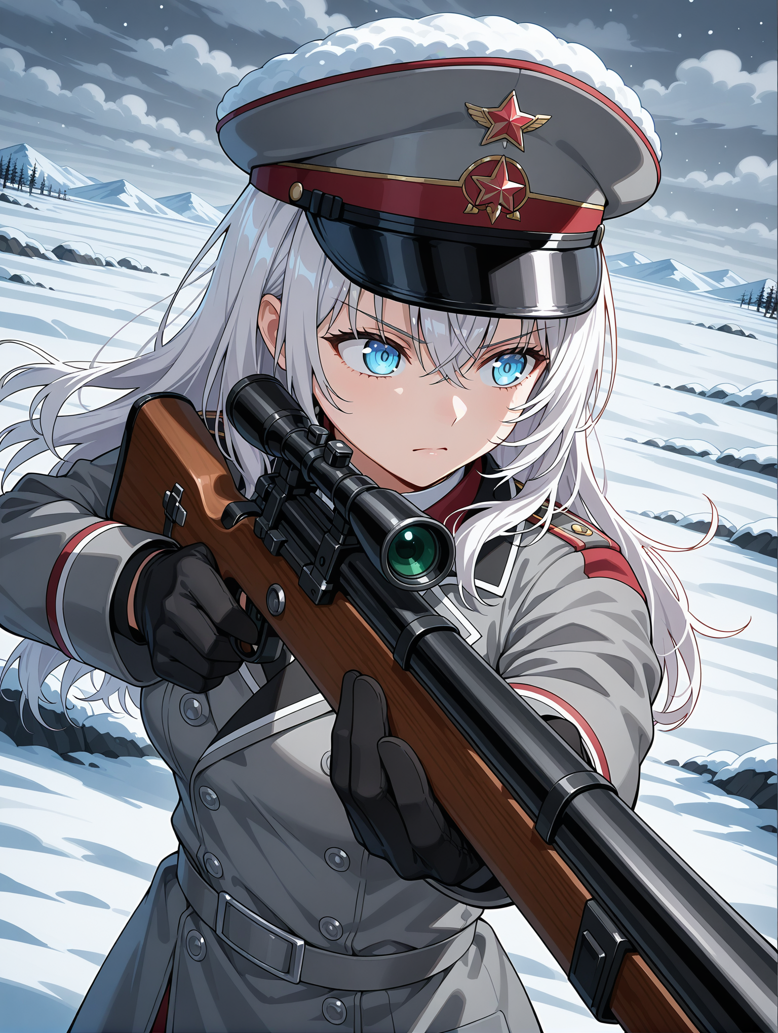 03069-899796679-1girl, alisa mikhailovna kujou, looking away, holding rifle, mosin-nagant, bolt action, sniper rifle, scope,glavakolhoza_redarmy.png